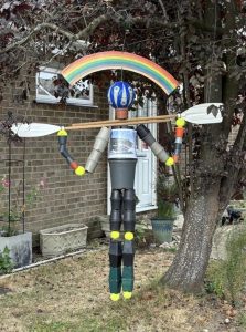 Rainbow warrior scarecrow