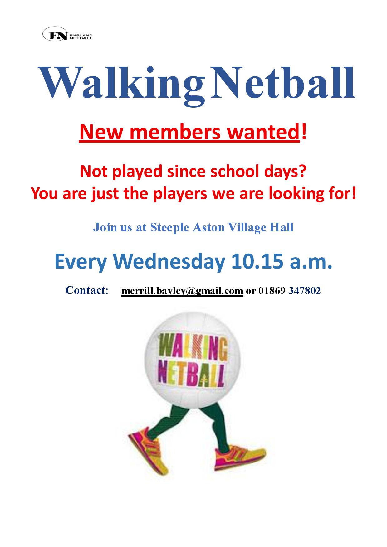 ad for walking netball
